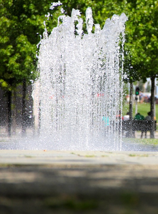 fountain, water, fountain city