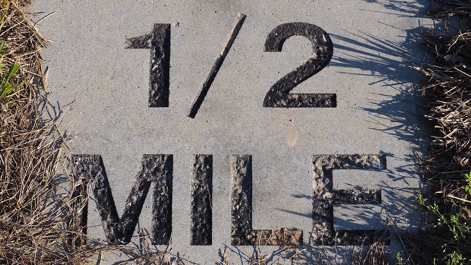 half mile marker, marathon marker, half mile