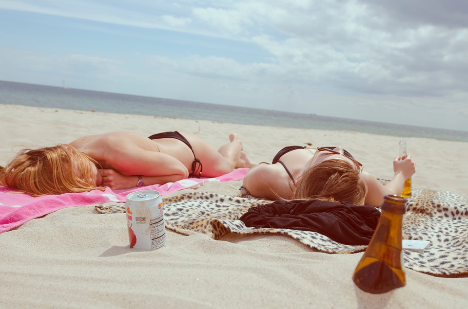 beach, girls, relax