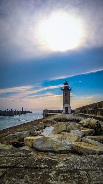 lighthouse, porto, ocean