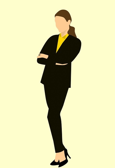 business woman, standing, arms crossed