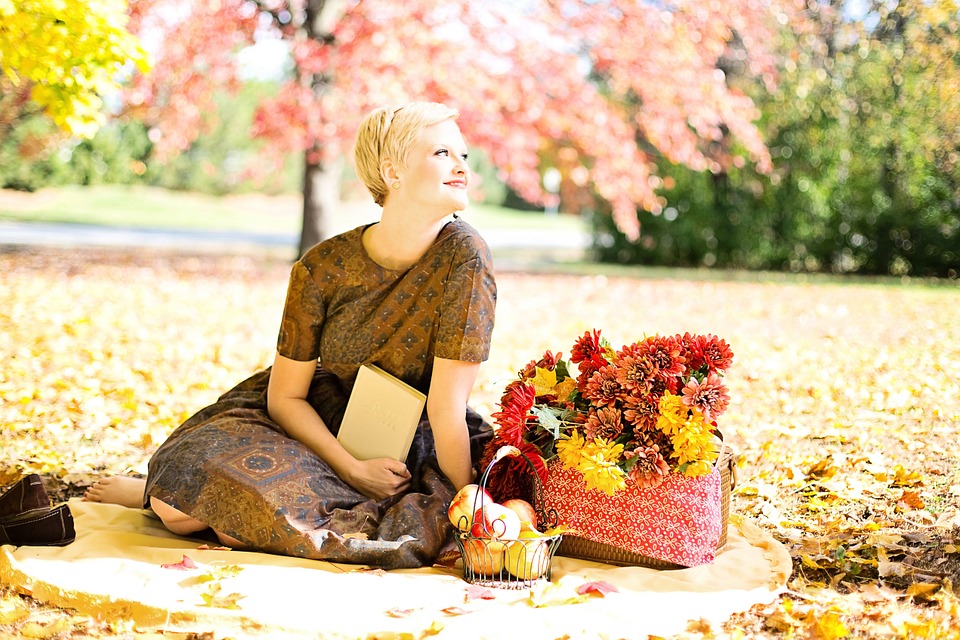 young woman, fall, autumn