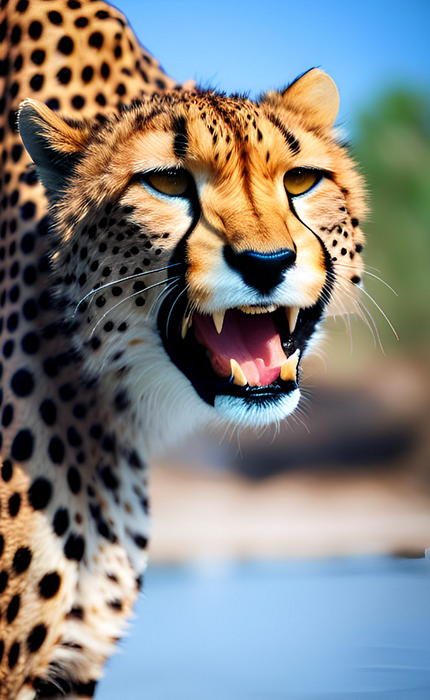 cheetah, angry, wild