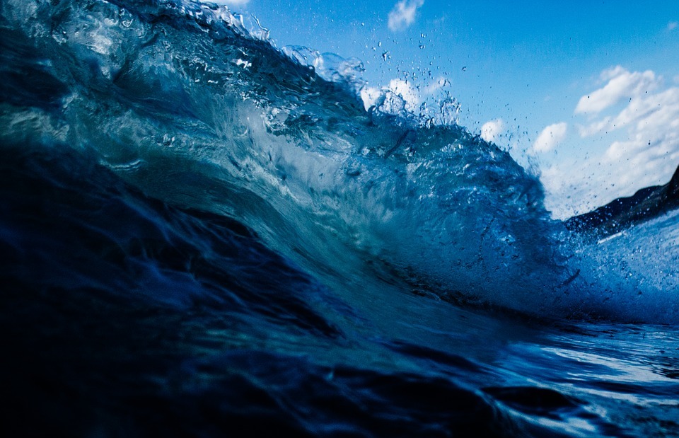 blue, wave, water