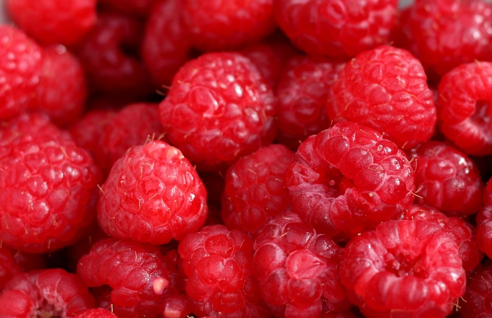 red, raspberries, fruits