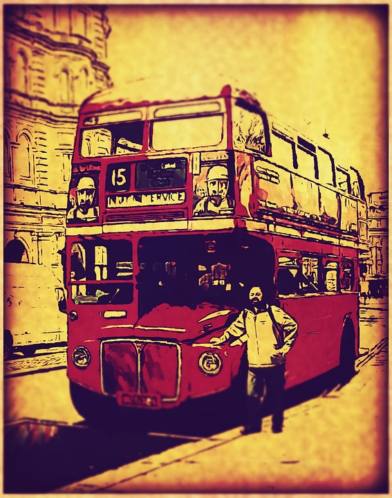 london, bus, vintage