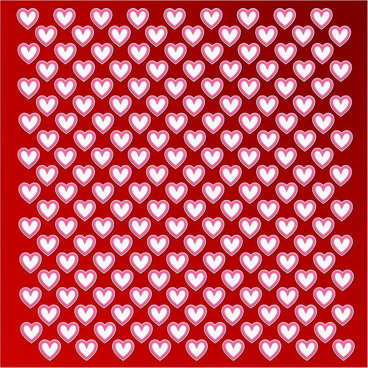 valentine, heart, pattern