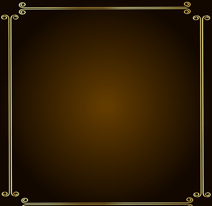 gold frame, brown background, gold border