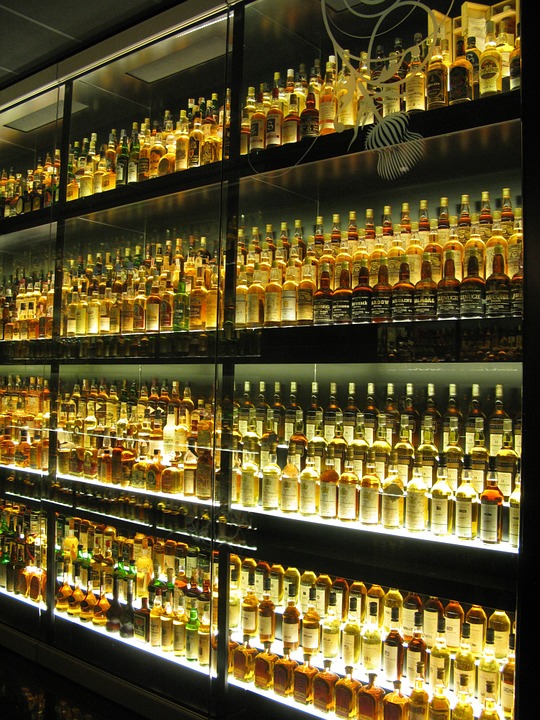 whisky, whiskey, bottles