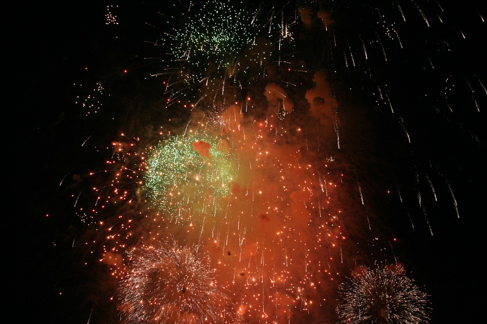 fireworks, night, new year's eve