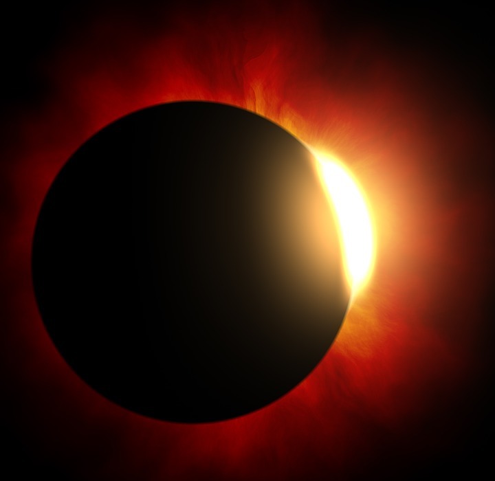 solar eclipse, sun, moon