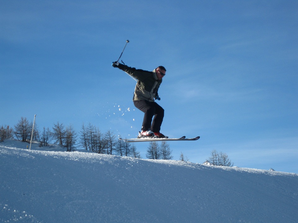 ski, jump, snow