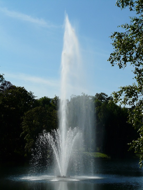 fountain, water, water feature