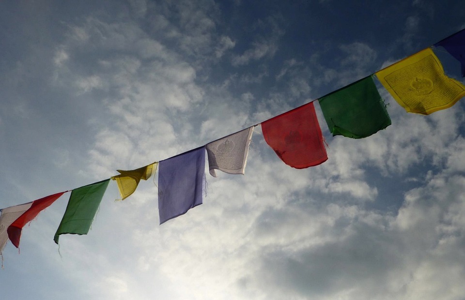 tibetan, flags, prayers