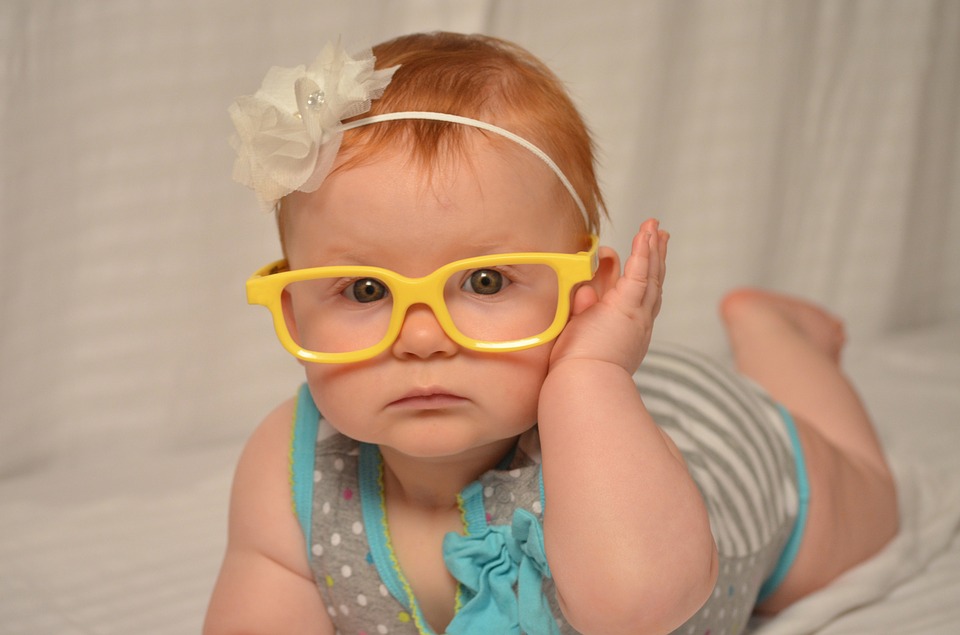 cute baby with goggles