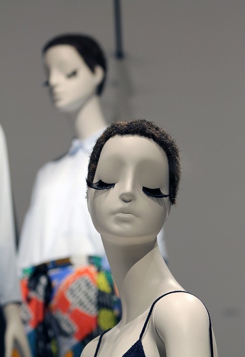 mannequin, female, lashes