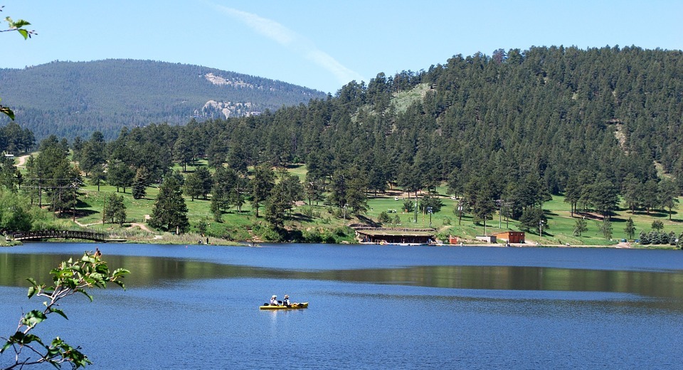 lake, kayak, serenity