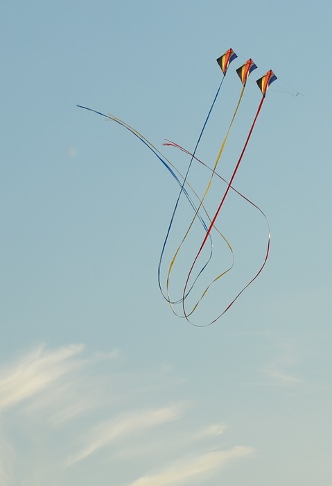 wind kite, blue sky, air