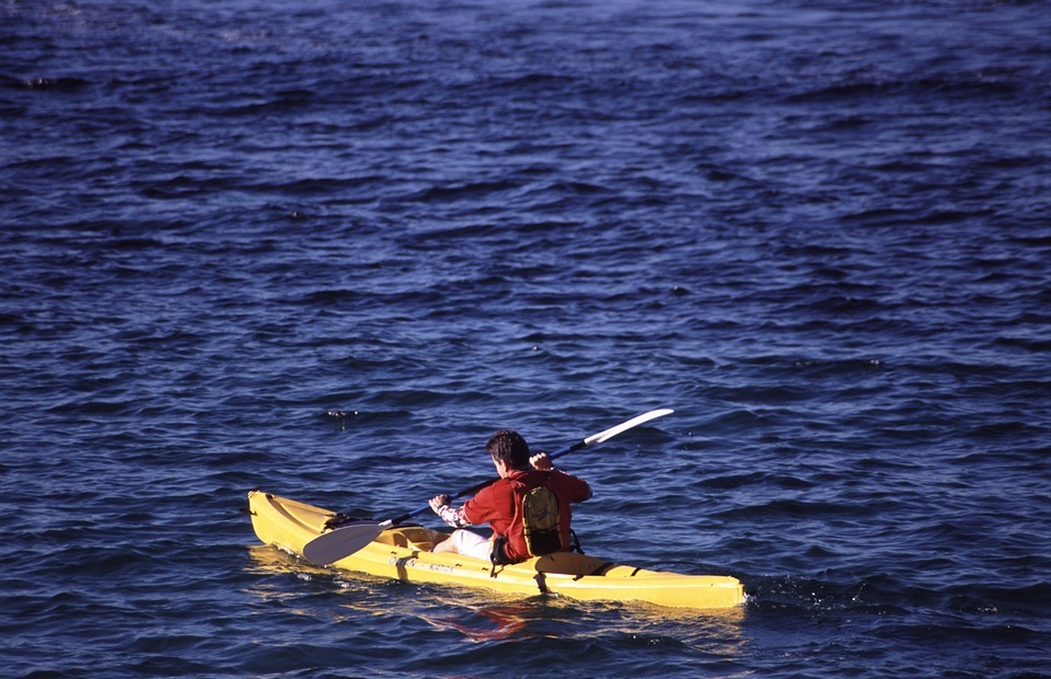 kayak, boat, paddling