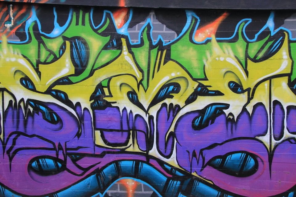 graffiti, colorful, purple