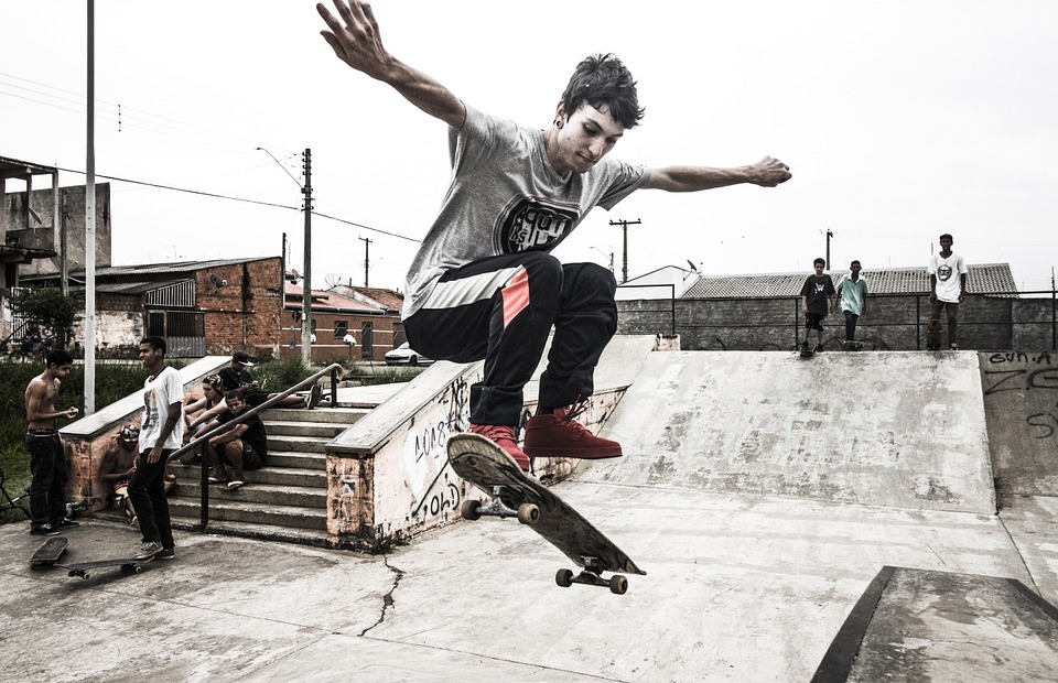 sport, skateboard, fly