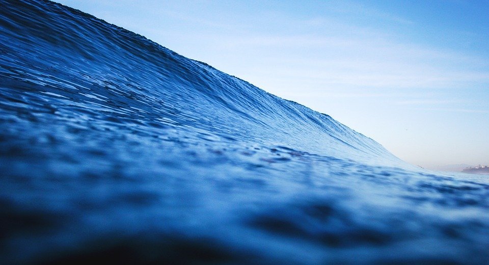wave, ocean, water