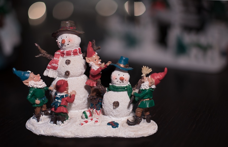 christmas, display, snowman