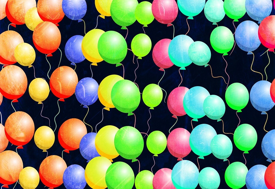 birthday, party, balloons