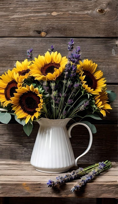 sunflowers, bouquet, beautiful flowers