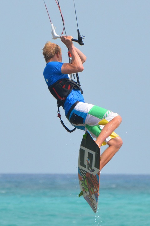 surf, kite surfing, man