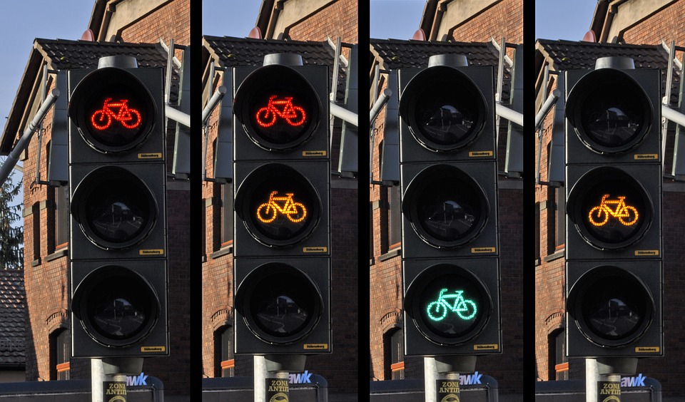 traffic light, bicycle, signal