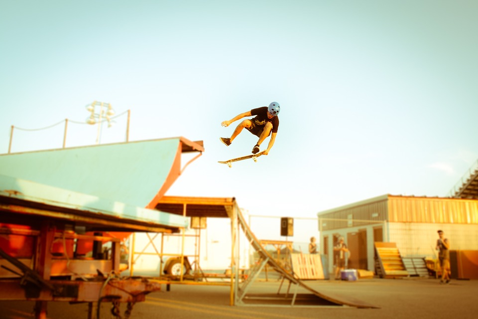 skateboard, stunt, jump