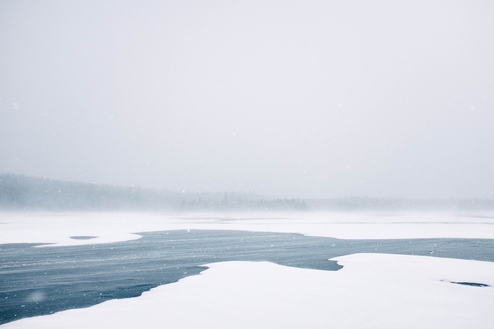 frozen, river, lake
