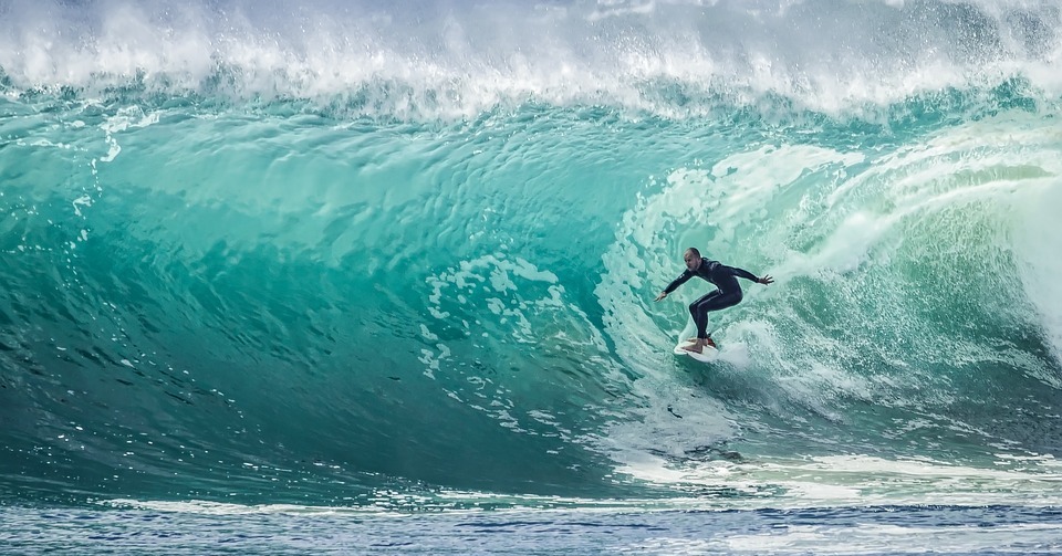 wave, surfer, sport