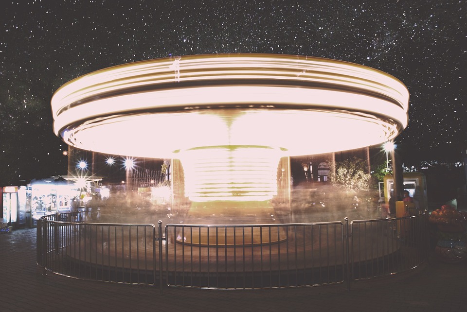 amusement park, ride, spinning