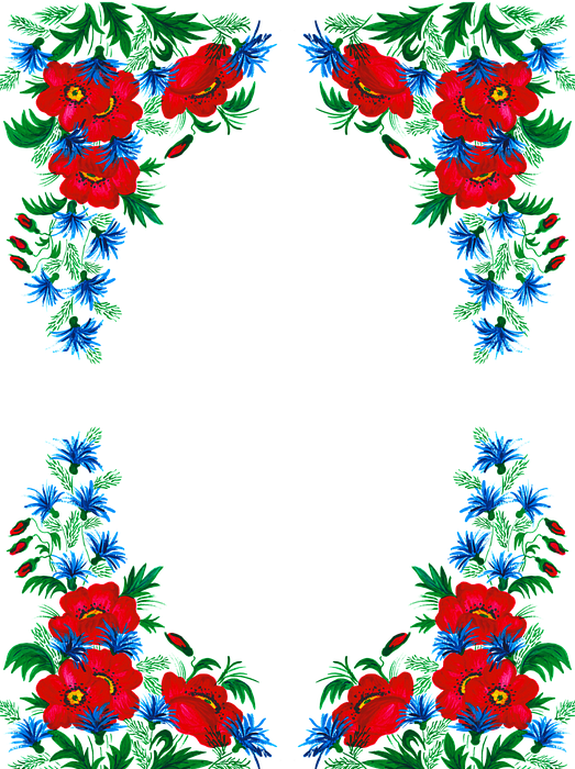border, flowers, watercolor