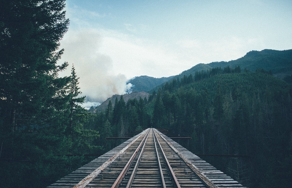 bridge, railway tracks, tracks