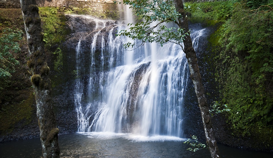 waterfall, water, landscape