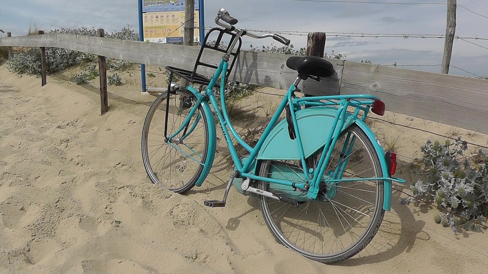 bike, turquoise, wheel