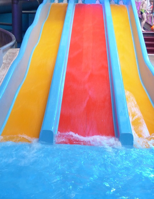 water slide, slide, water