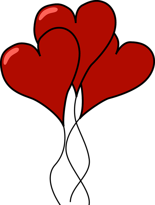 valentine, heart, balloon