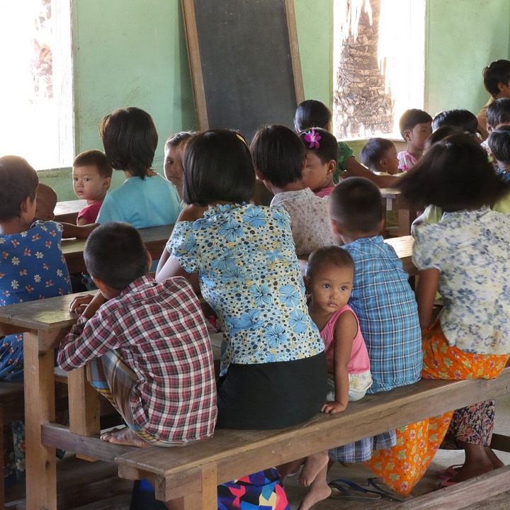 village school, myanmar, third world