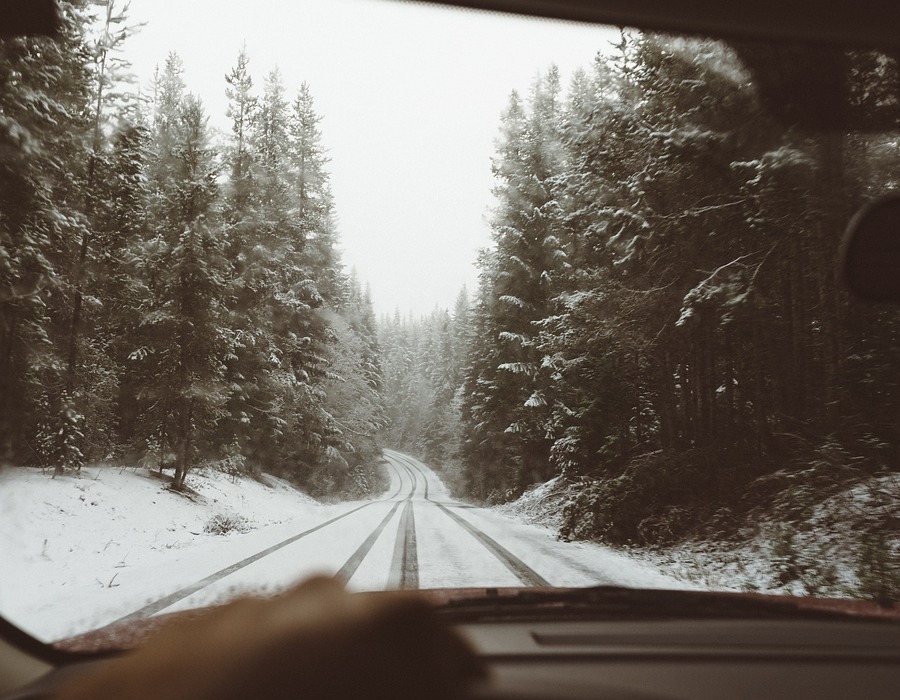 road, path, snow