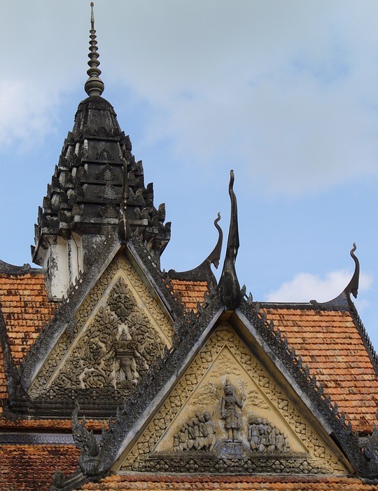 temple, roof ornament, vietnam