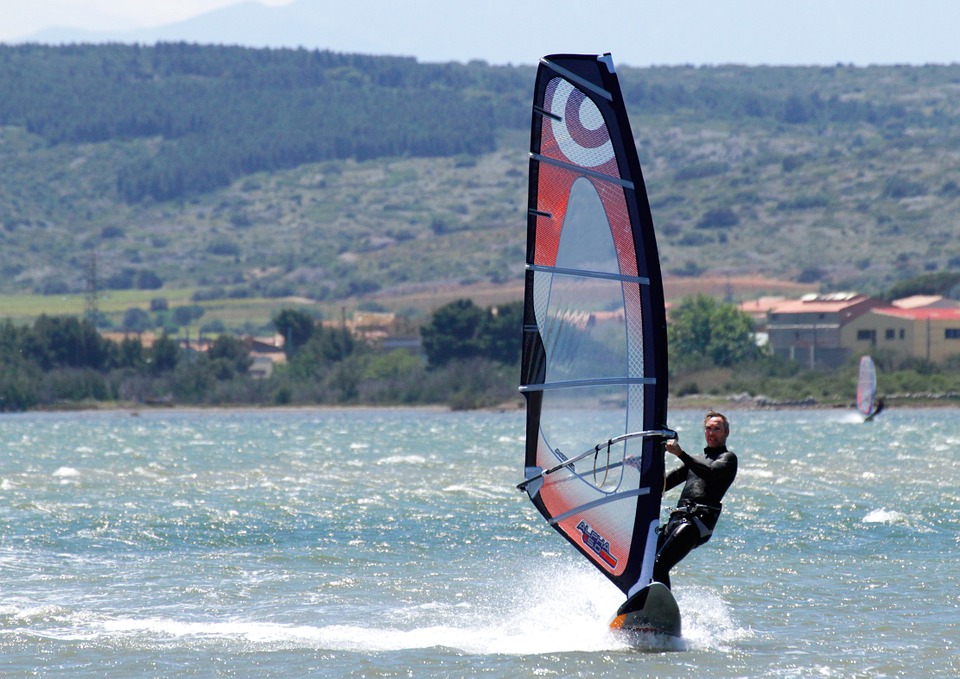 windsurfing, summer, sport
