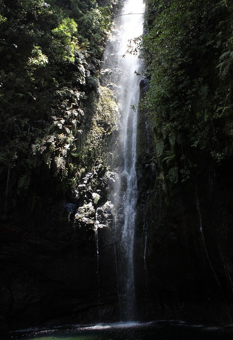 waterfall, hidden, light