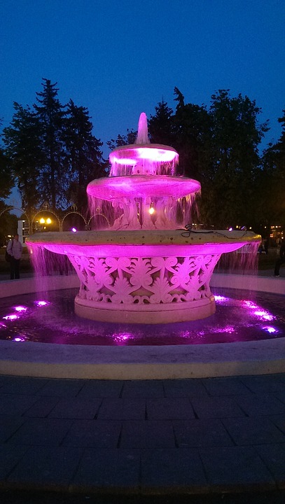 fountain, moscow, pink