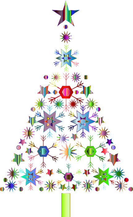 snowflakes, christmas tree, jesus