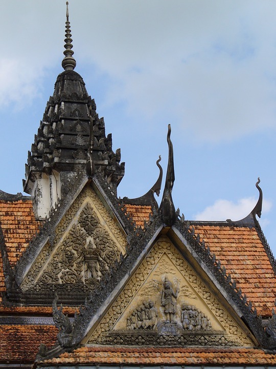 temple, roof ornament, vietnam
