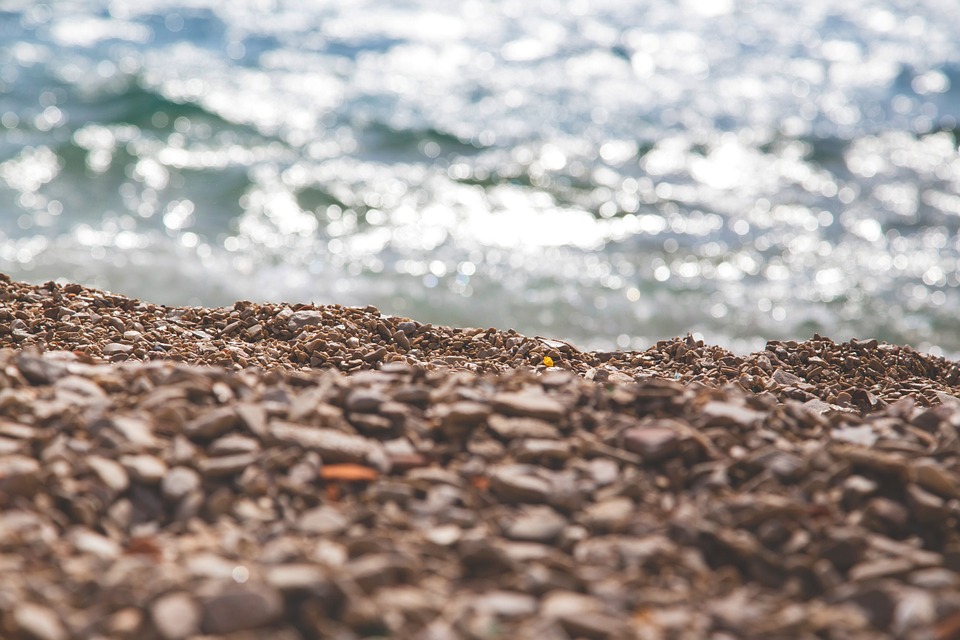 beach, stones, sea